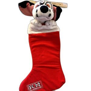 Vintage Disney 101 Dalmatians Plush Dog Pup Head 3D Christmas Stocking 22”